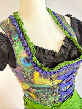 Peacock Halloween Costume | Luxury Tramontana Dirndl Set | US 2-4